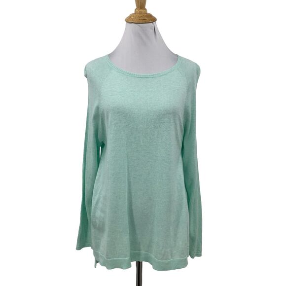 Eileen Fisher Long Sleeve Shirt Womens PL Petite Tencel Silk Blend Fine Knit Top - Picture 1 of 11